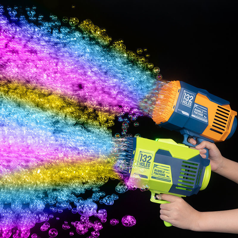 Soap Making Machine At Home - 132Hole Rocket Luminous Bubble Gun Gatling