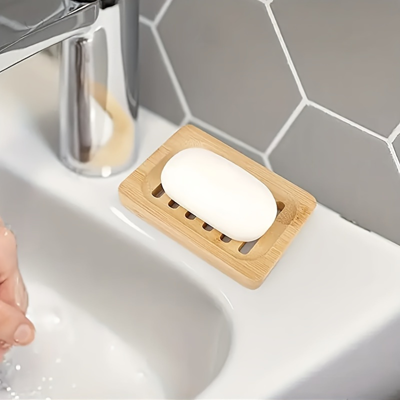 Bamboo Case Tray Wooden Preven - Soap Dish Draining 评论和价格