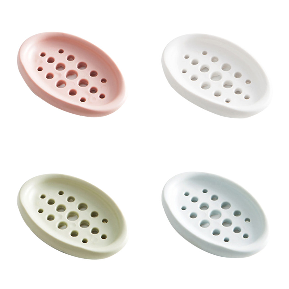 Silicone Soap Dish Oval Shape  - Soap Dish Draining 评论和价格