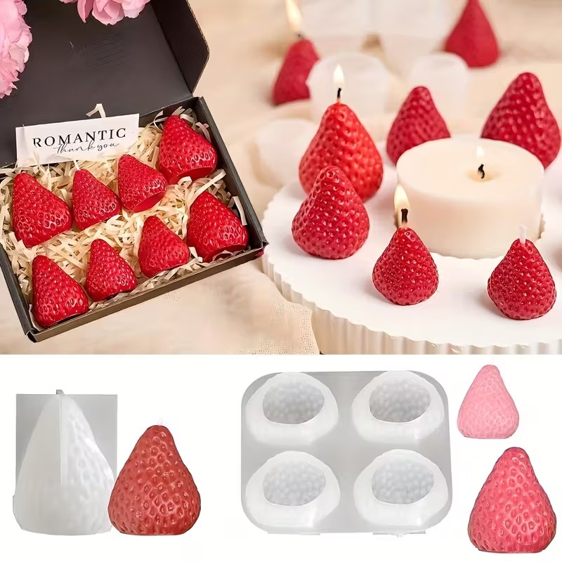 Strawberry Silicone Candle Mol - Soap Making Diy 评论和价格