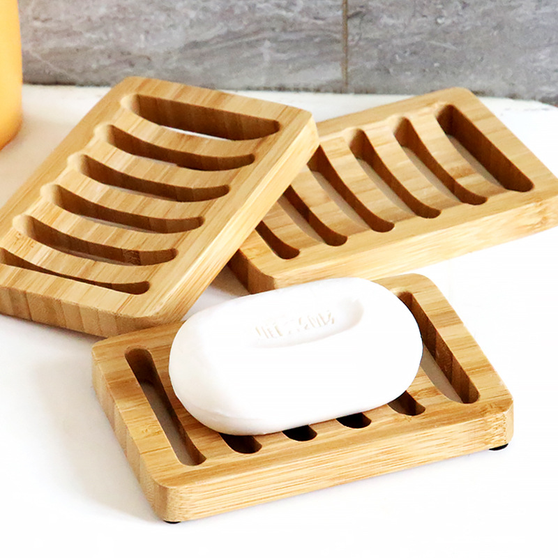 Bamboo Case Tray Wooden Preven - Soap Dish Draining 评论和价格
