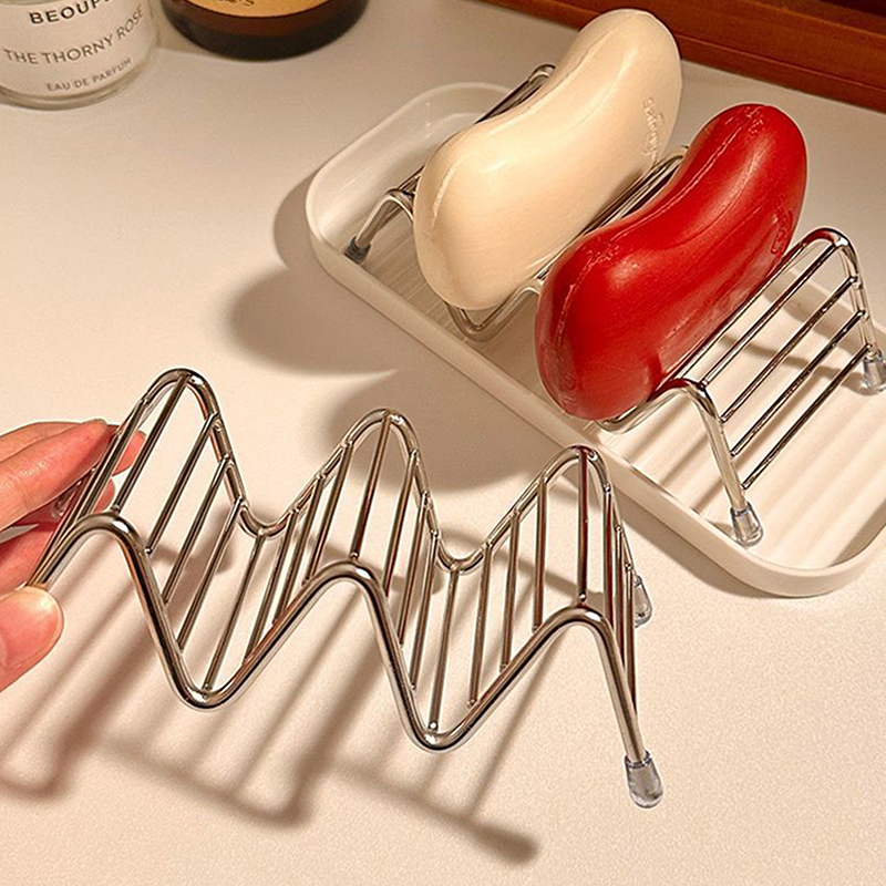 1pcs Stainless Steel Soap Rack - Soap Dish Draining 评论和价格