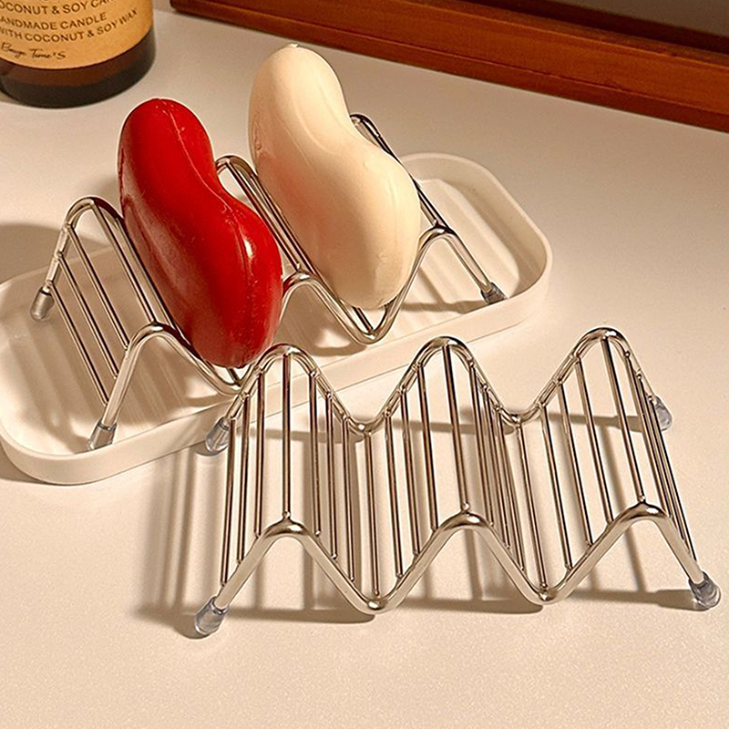 1pcs Stainless Steel Soap Rack - Soap Dish Draining 评论和价格