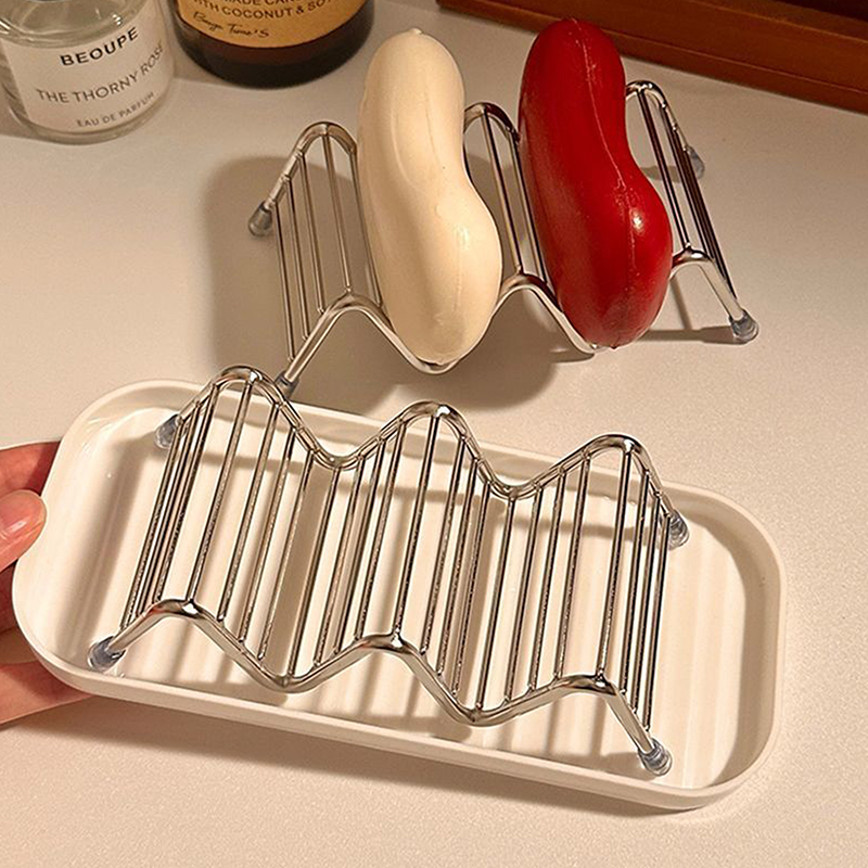 1pcs Stainless Steel Soap Rack - Soap Dish Draining 评论和价格