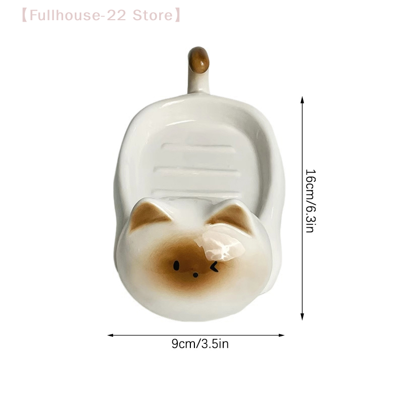 Cute Cartoon Siamese Cat Ceram - Soap Dish Draining 评论和价格