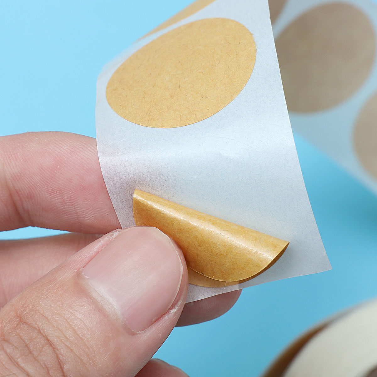 500Pcs Kraft Paper Round Seali - Kraft Soap Label 评论和价格