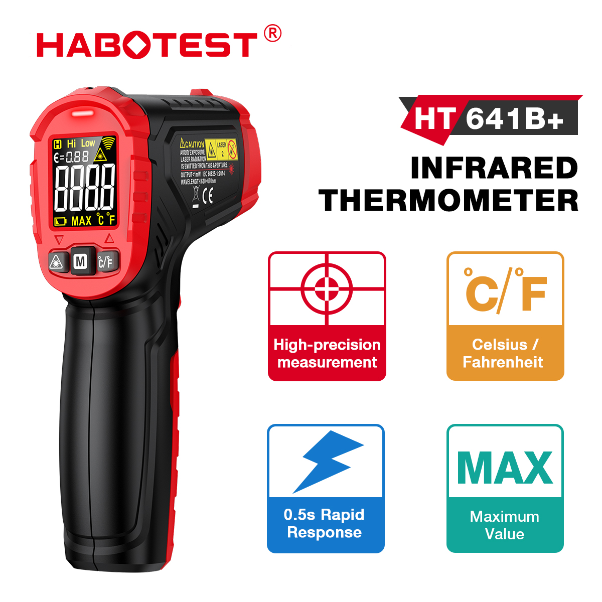 HABOTEST HT641 Infrared Thermo - Soap Making Thermometer 评论和价格