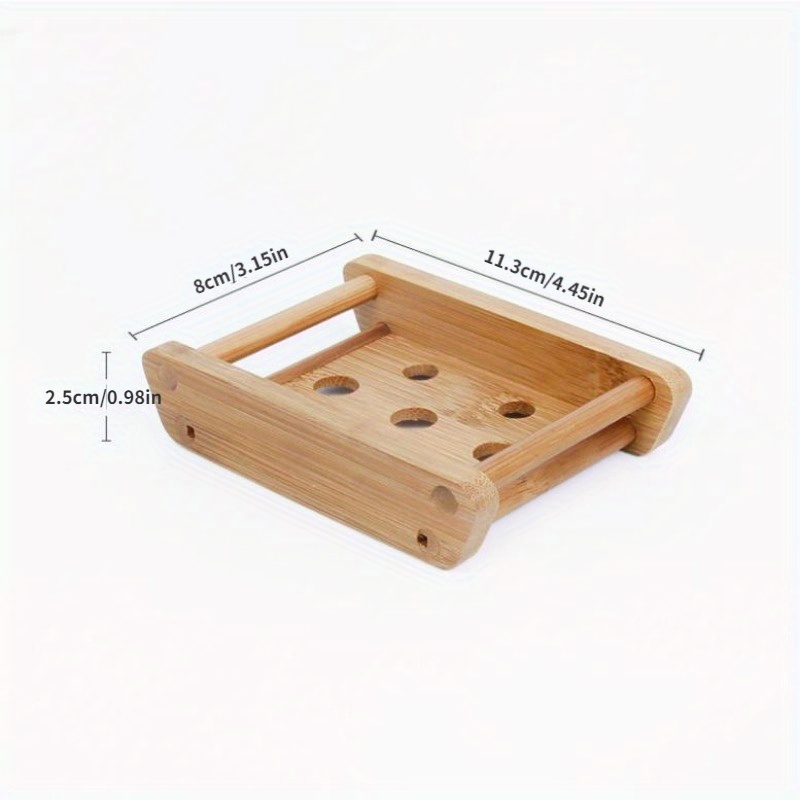 1Pc Bamboo Soap Box Oval Soap  - Soap Dish Draining 评论和价格