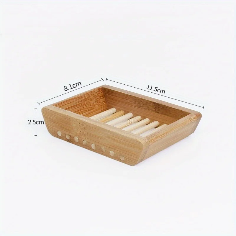 1Pc Bamboo Soap Box Oval Soap  - Soap Dish Draining 评论和价格