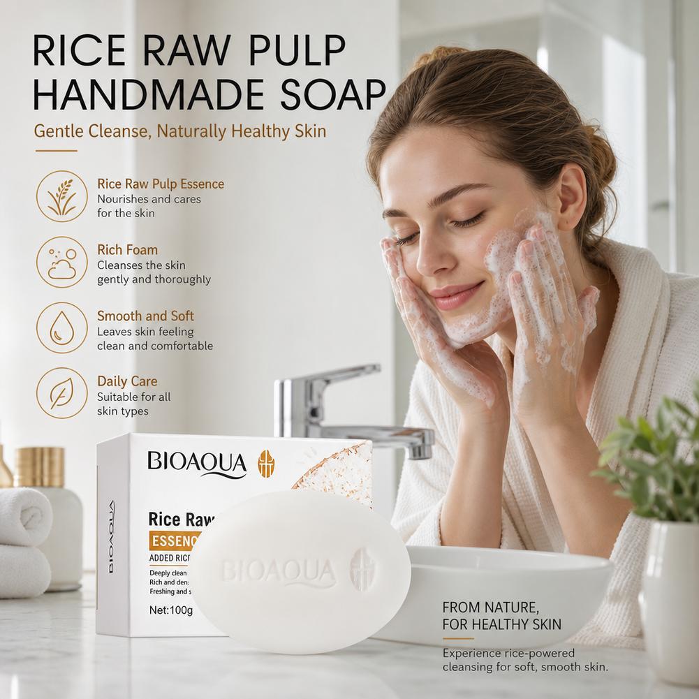 BIOAQUA White Rice Raw Pulp Fa - Castor Oil Soap 评论和价格