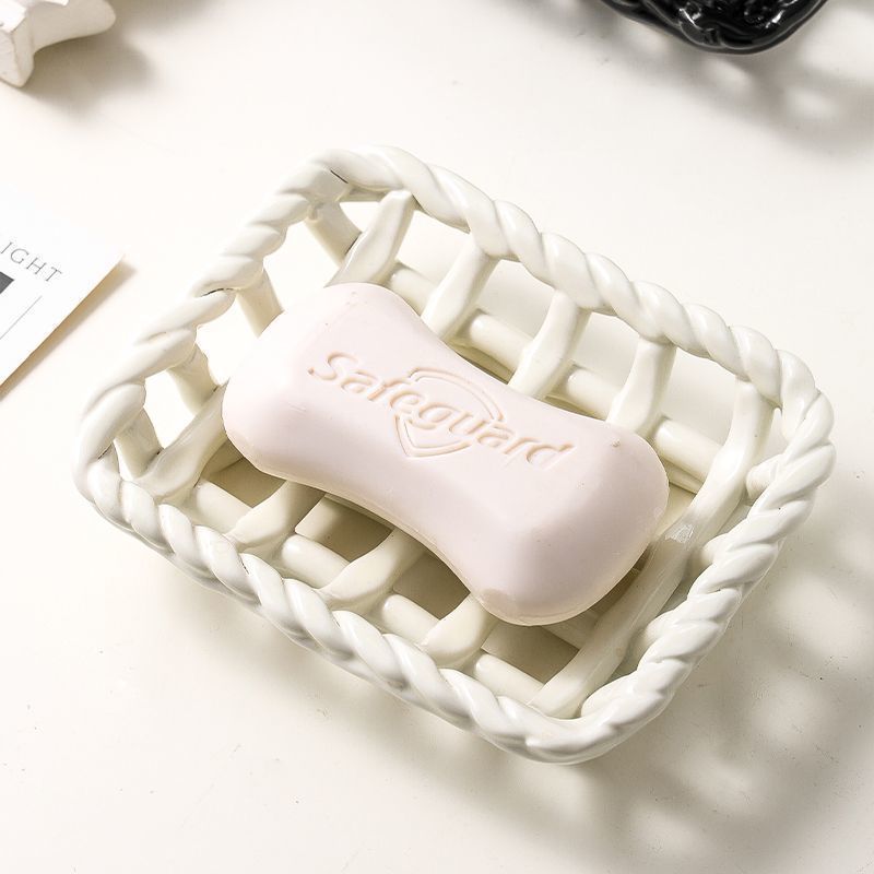 Hollow-out Ceramic Soap Box, H - Soap Dish Draining 评论和价格