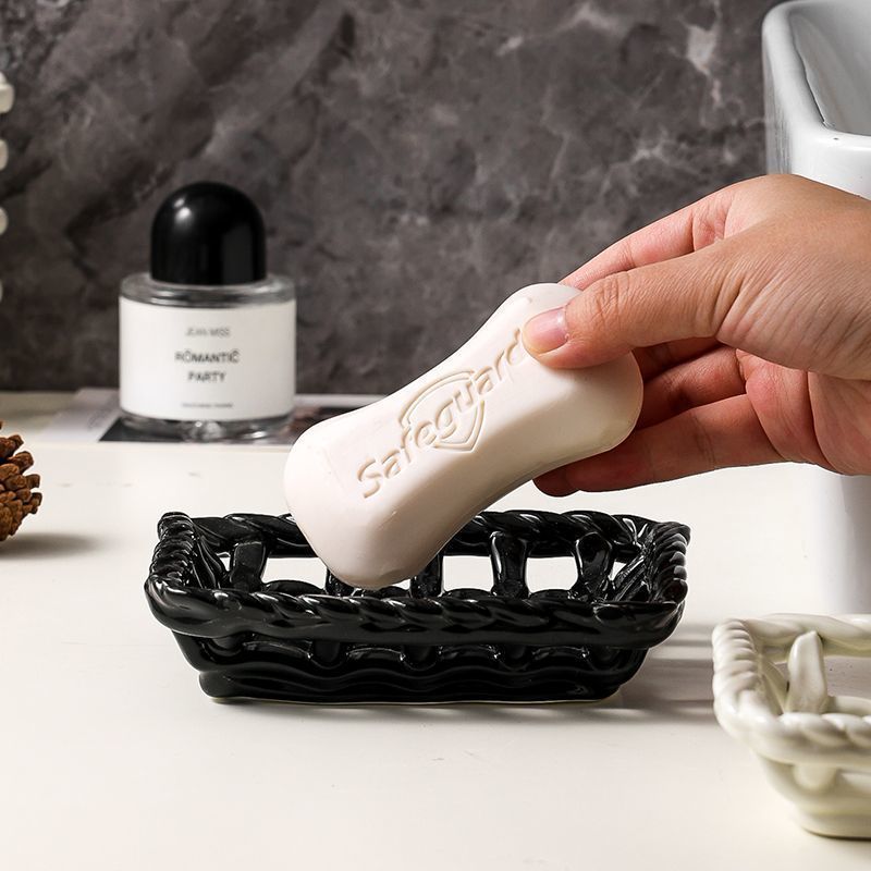Hollow-out Ceramic Soap Box, H - Soap Dish Draining 评论和价格