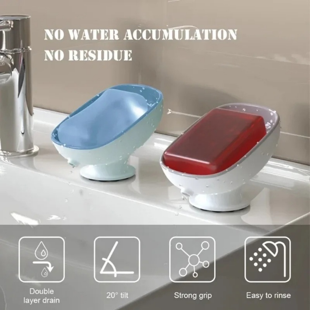 1pc Super Suction Cup Bathroom - Soap Dish Draining 评论和价格