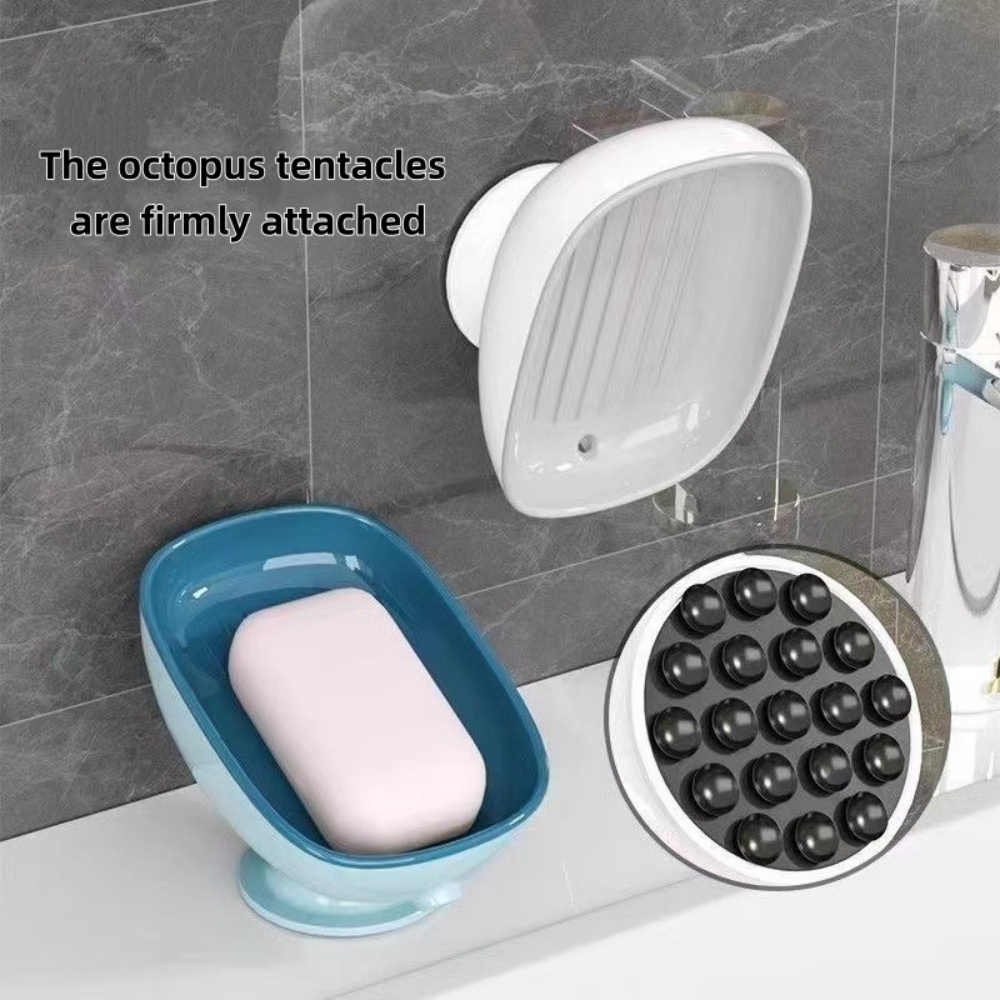 1pc Super Suction Cup Bathroom - Soap Dish Draining 评论和价格