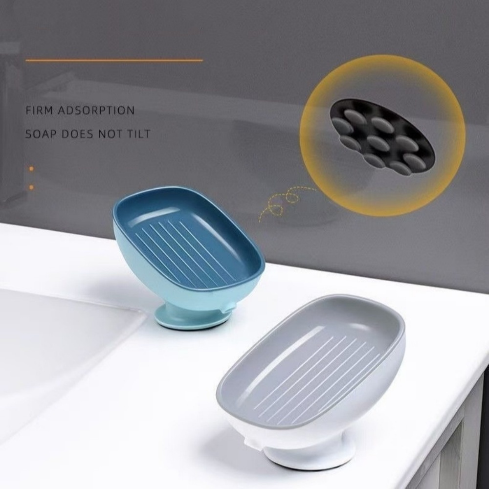 1pc Super Suction Cup Bathroom - Soap Dish Draining 评论和价格