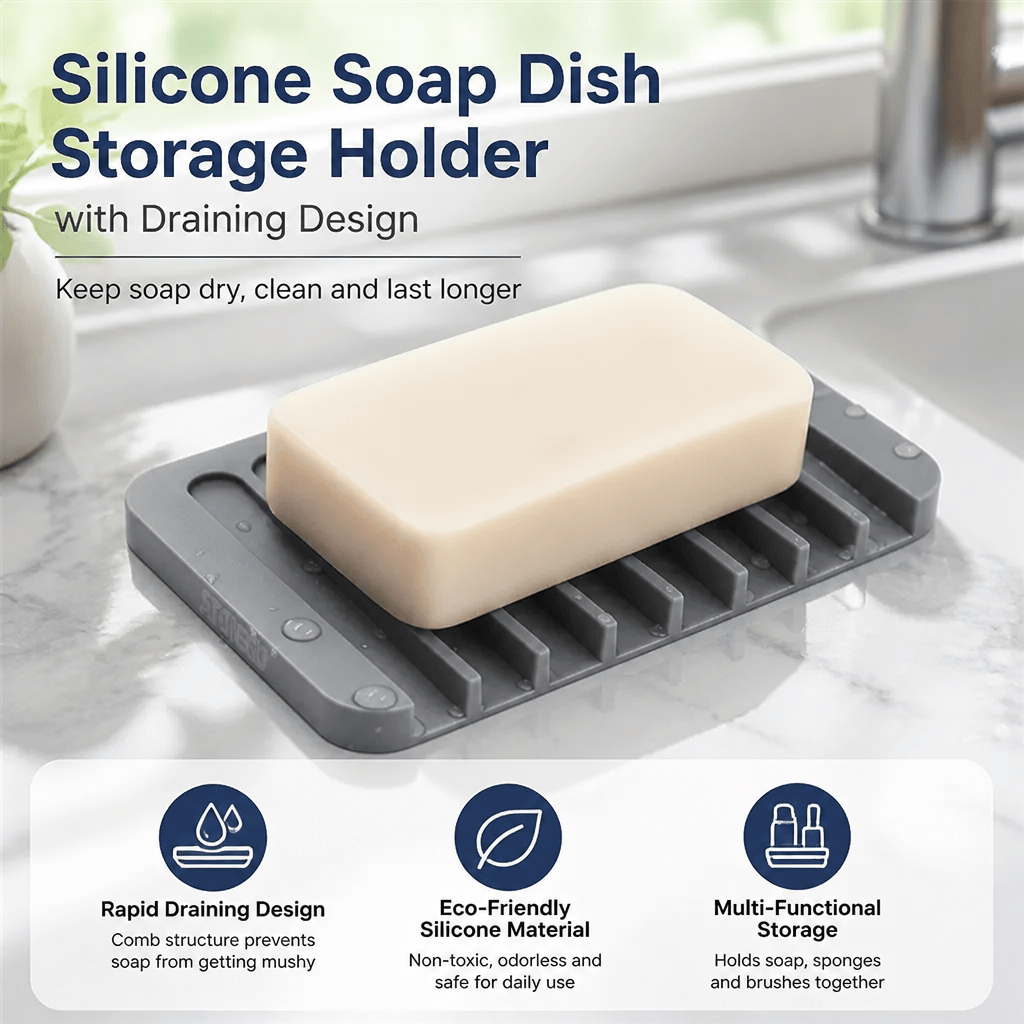 Silicone Soap Dish Draining Ho - Soap Dish Draining 评论和价格