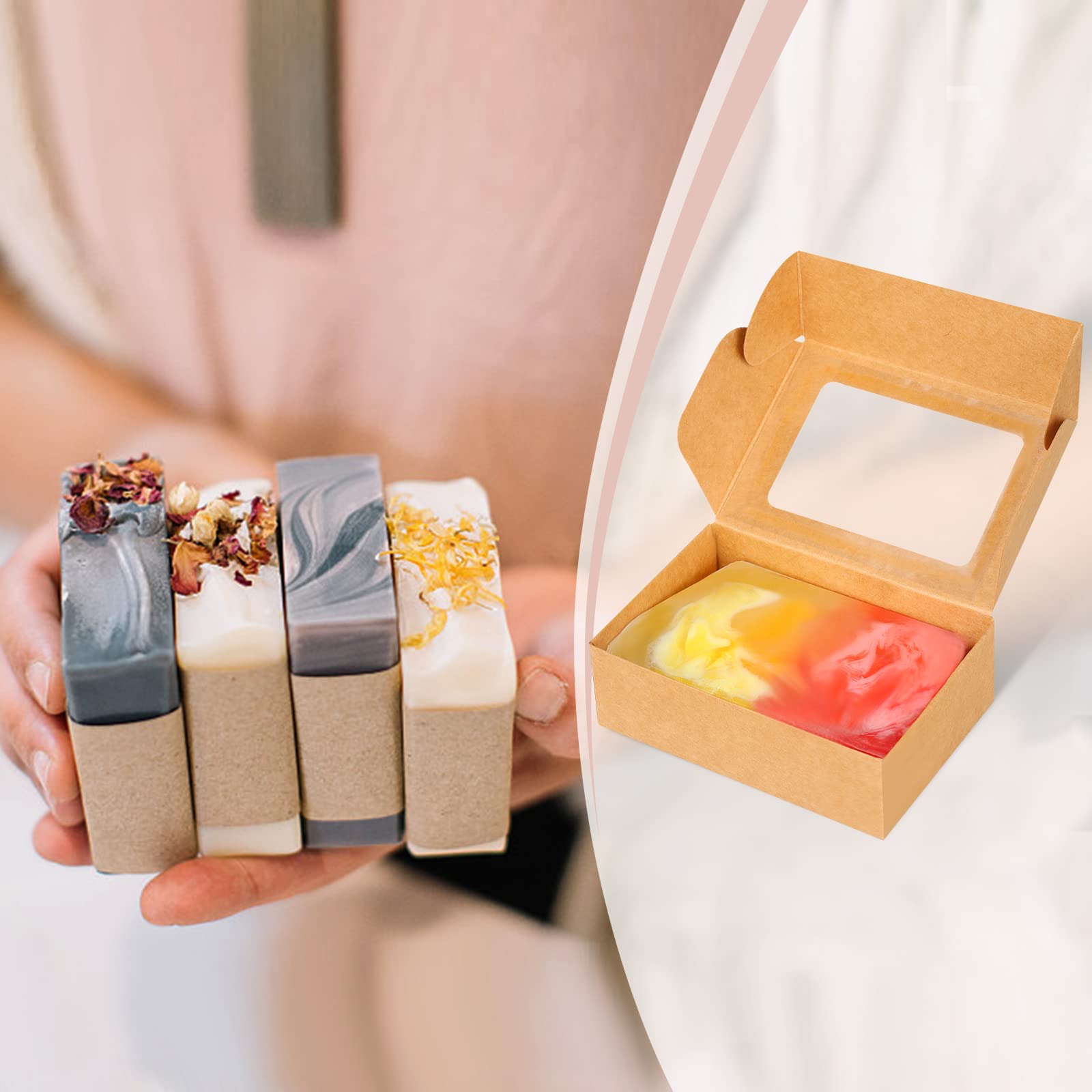 50Pcs Mini Kraft Paper Box wit - Kraft Soap Label 评论和价格
